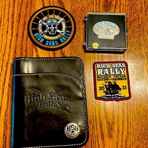High Seas Rally leather case and patches